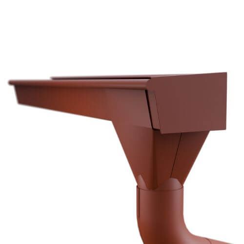 Lindab Rectangular Steel Gutter 70mm Flex-Fit Fascia Bracket - 140mm Dark Red