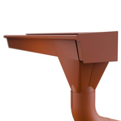 Lindab Rectangular Steel Gutter 70mm Flex-Fit Fascia Bracket - 140mm Tile Red