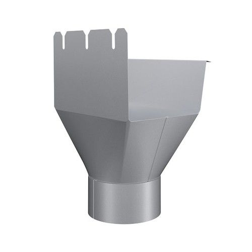 Lindab Rectangular Steel Gutter Outlet 87mm - 140mm Silver Metallic