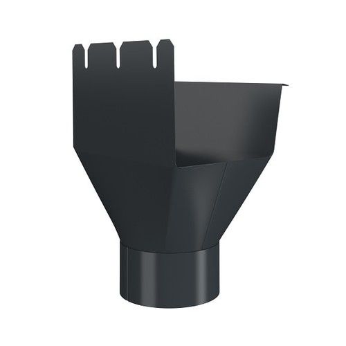 Lindab Rectangular Steel Gutter Outlet 100mm - 140mm Anthracite Grey