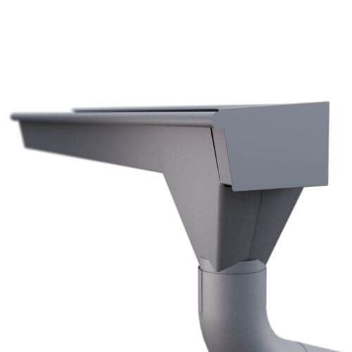 Lindab Rectangular Steel Gutter - 140mm x 3mtr Anthracite Metallic
