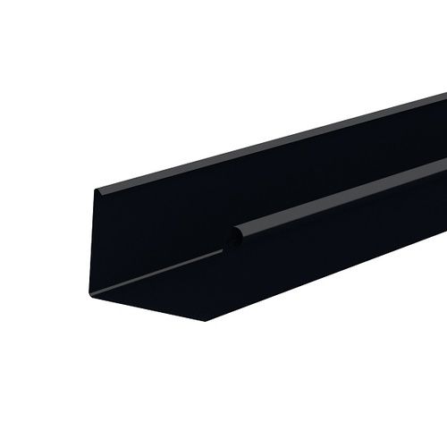 Lindab Rectangular Steel Gutter - 140mm x 3mtr Black