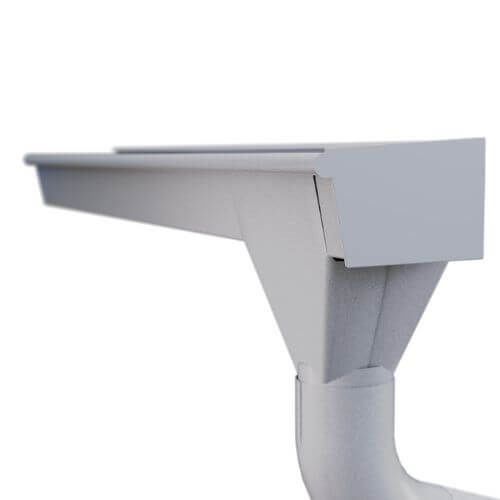 Lindab Rectangular Steel Gutter Union - 140mm Silver Metallic