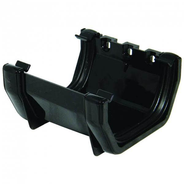 FloPlast Square Gutter Union Bracket - 114mm Black - Pack of 2