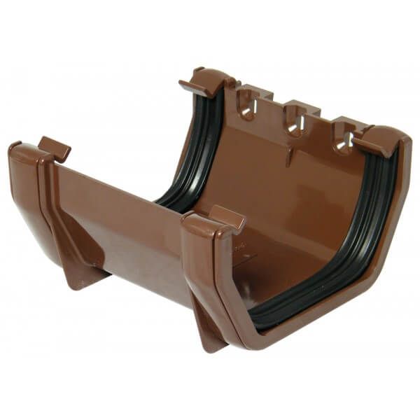 FloPlast Square Gutter Union Bracket - 114mm Brown