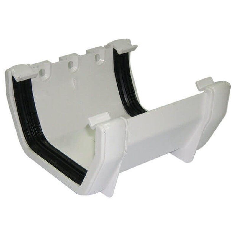 FloPlast Square Gutter Union Bracket - 114mm White