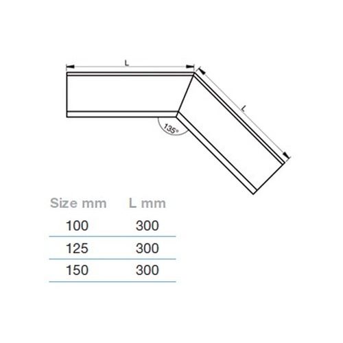 Lindab Steel Gutter Internal Angle 135 - 125mm Black