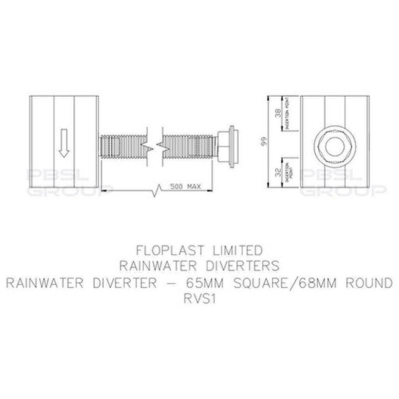 FloPlast Rain Diverter - Black