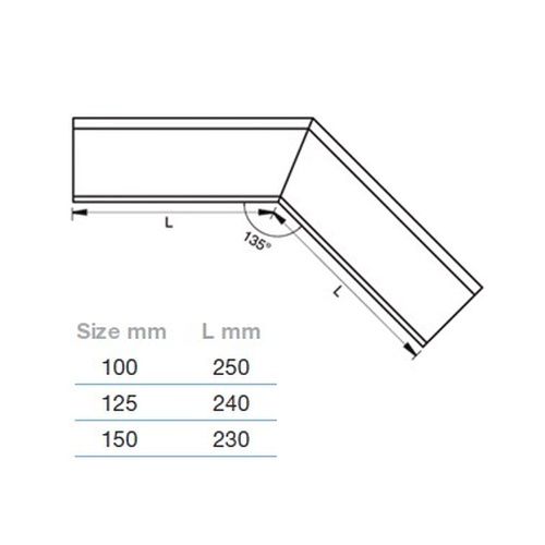 Lindab Steel Gutter External Angle 135 - 100mm Black