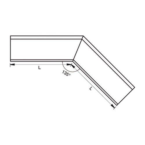 Lindab Steel Gutter External Angle 135 - 150mm Antique White