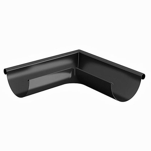 Lindab Steel Gutter External Angle 90 - 100mm Anthracite Grey