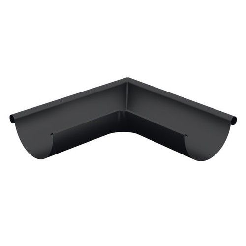 Lindab Steel Gutter External Angle 90 - 125mm Matte Black