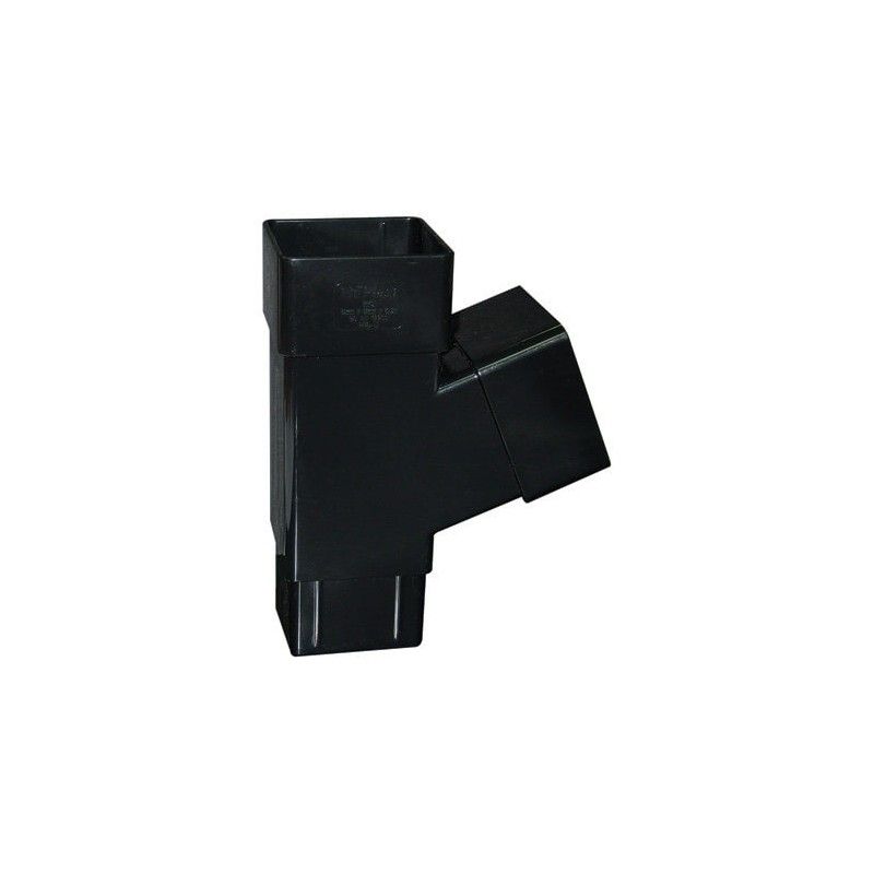FloPlast Square Downpipe Branch - 112 Degree x 65mm Black - Pack of 2