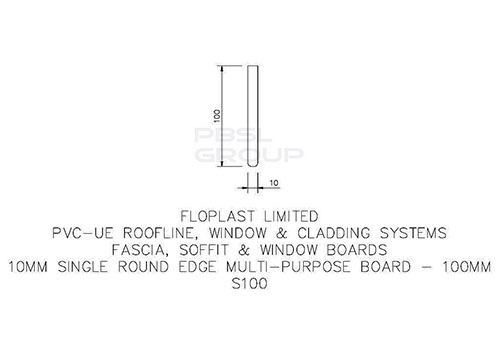 100mm White Soffit Board - 10mm x 5mtr White - Pack of 6