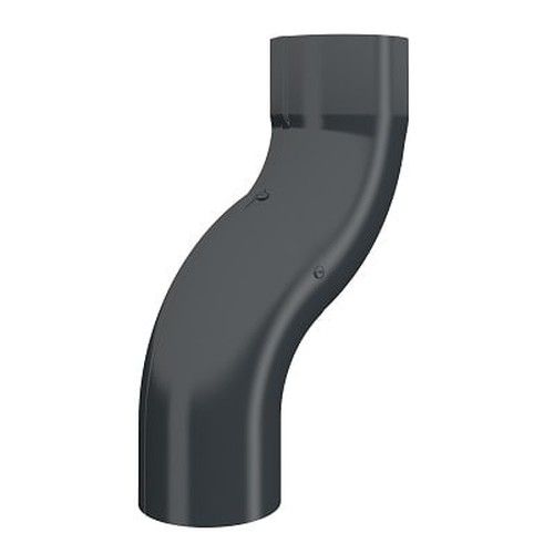Lindab Steel One-Piece 50mm Downpipe Offset - 100mm Anthracite Grey