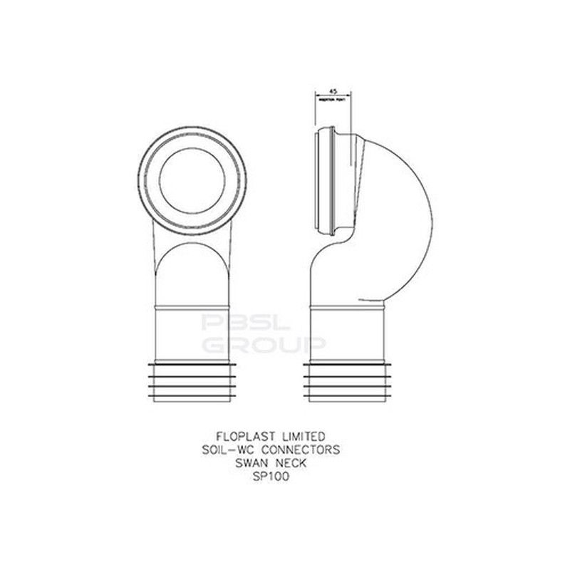 FloPlast Swan Neck Pan Connector - White
