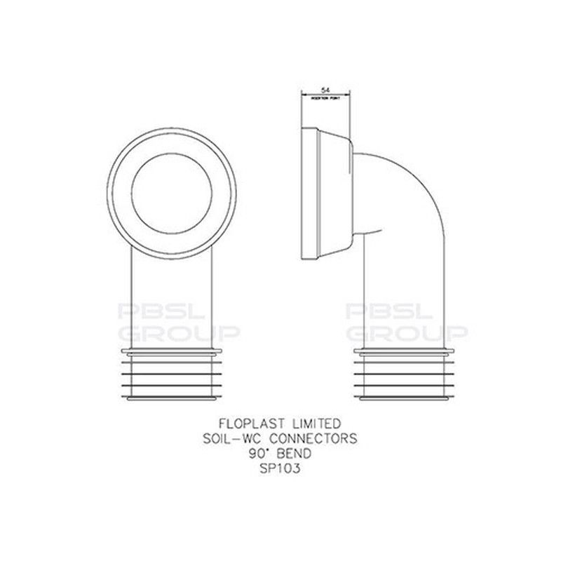 FloPlast Pan Connector - 90 Degree White
