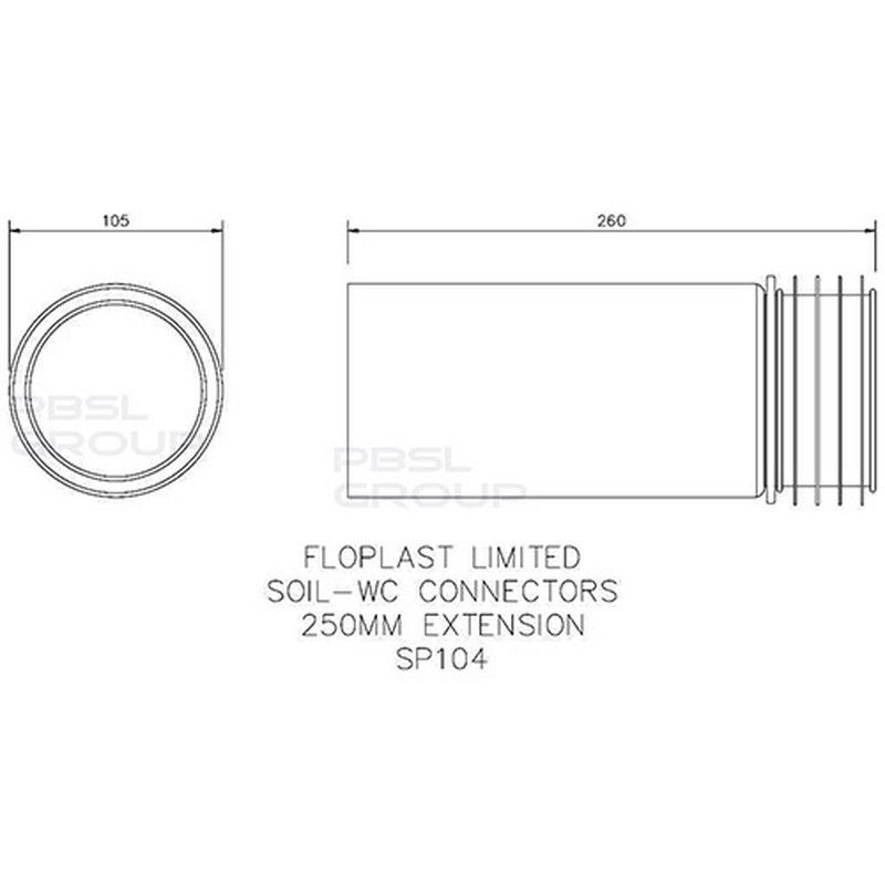 FloPlast Pan Connector Extension - White