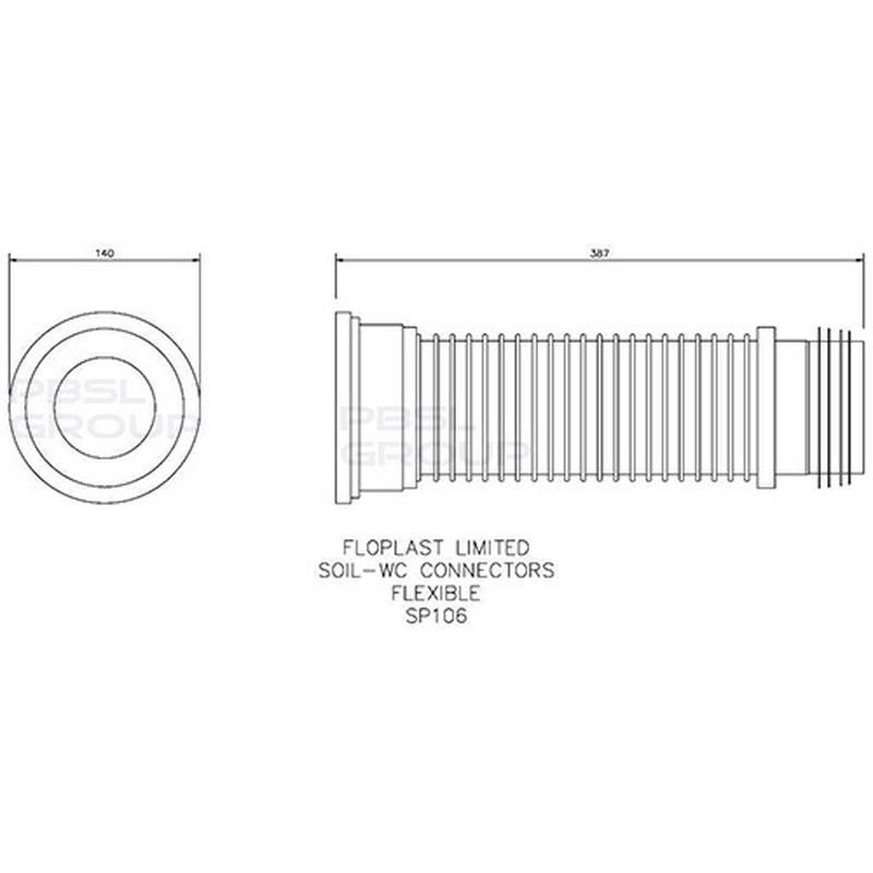 FloPlast Flexible Pan Connector - White