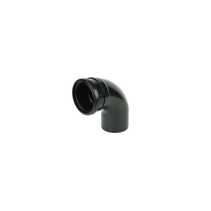 FloPlast Ring Seal Soil Bend Single Socket - 92.5 Degree x 110mm Black