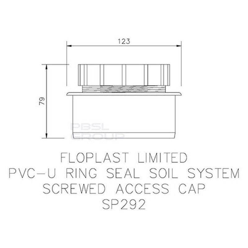 FloPlast Ring Seal Soil Access Plug - 110mm Black - Pack of 2