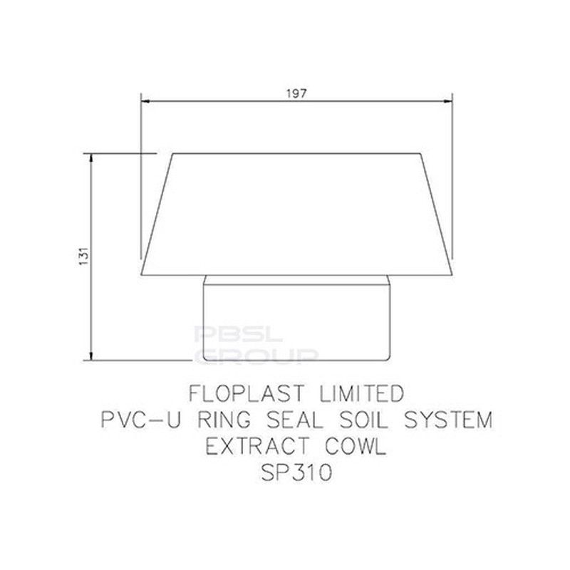 FloPlast Ring Seal Soil Vent Cowl - 110mm Black