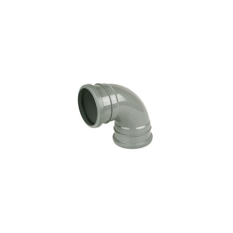 FloPlast Ring Seal Soil Bend Double Socket - 92.5 Degree x 110mm Grey