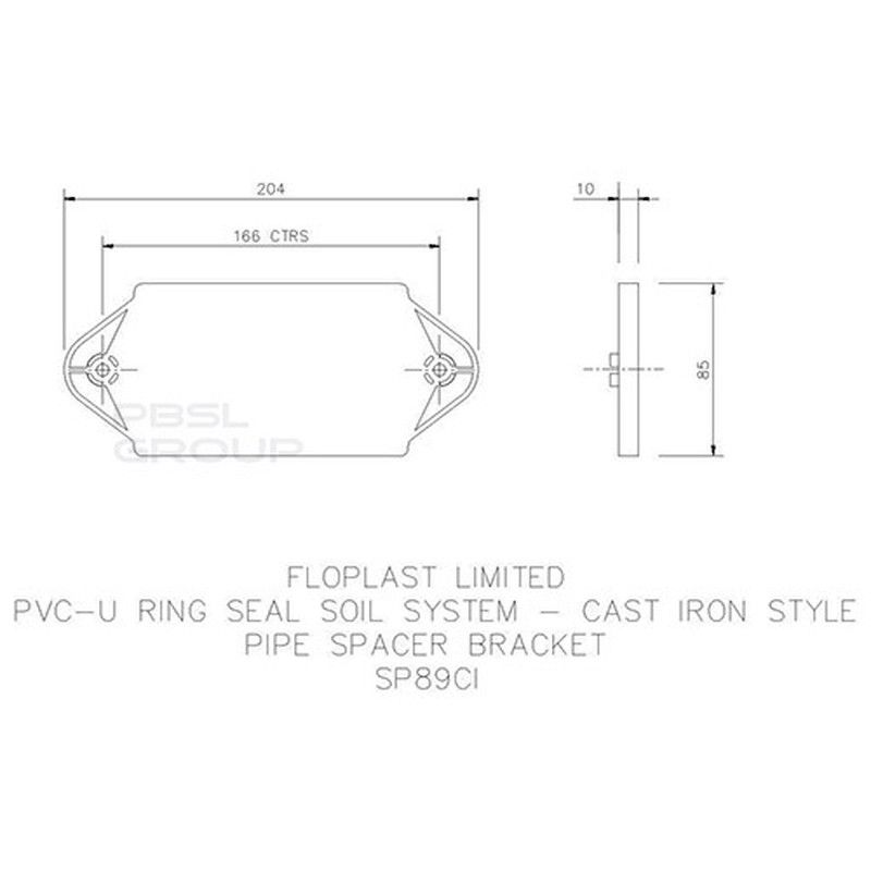 FloPlast Ring Seal Soil Pipe Spacer - 110mm Black Gloss Effect