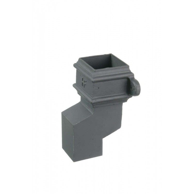Cast Iron Square Downpipe Eared Anti-Splash Shoe - 75mm Primed