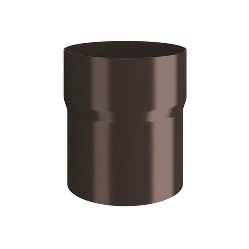Lindab Steel Downpipe Connector - 100mm Coffee Brown