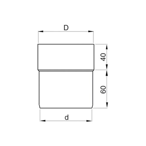 Lindab Steel Downpipe Connector - 120mm Black