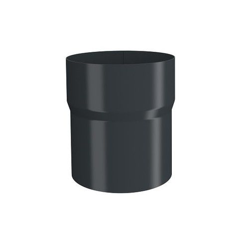 Lindab Steel Downpipe Connector - 75mm Anthracite Grey