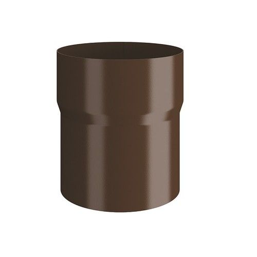 Lindab Steel Downpipe Connector - 75mm Brown
