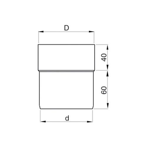 Lindab Steel Downpipe Connector - 75mm Coffee Brown