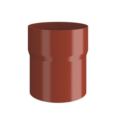 Lindab Steel Downpipe Connector - 75mm Tile Red