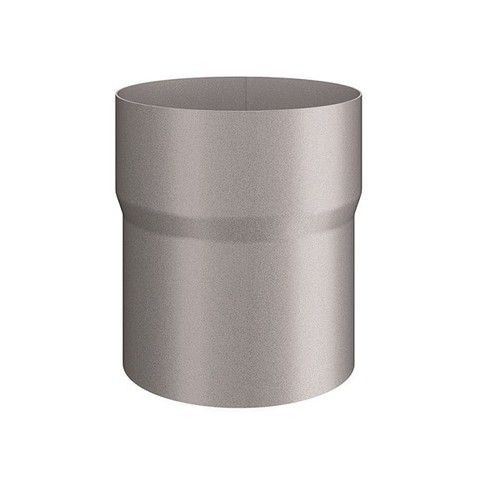 Lindab Steel Downpipe Connector - 87mm Silver Metallic