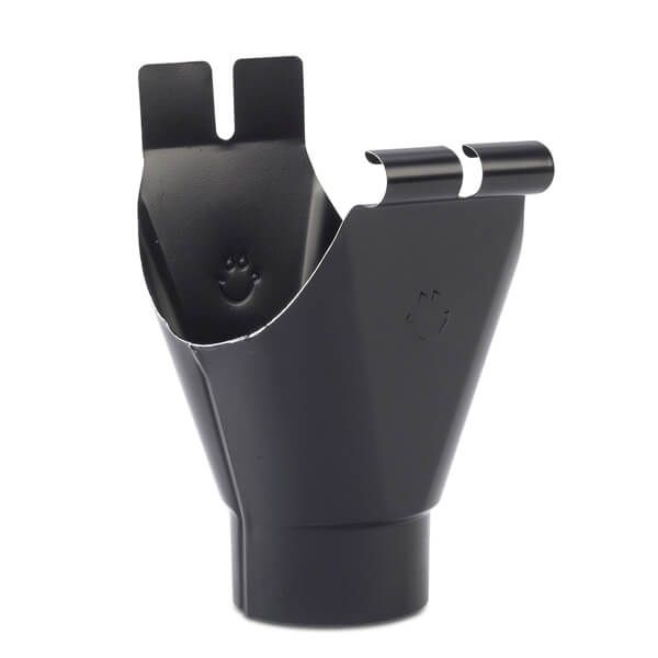 Galeco Steel Gutter Running Outlet - 135mm Black