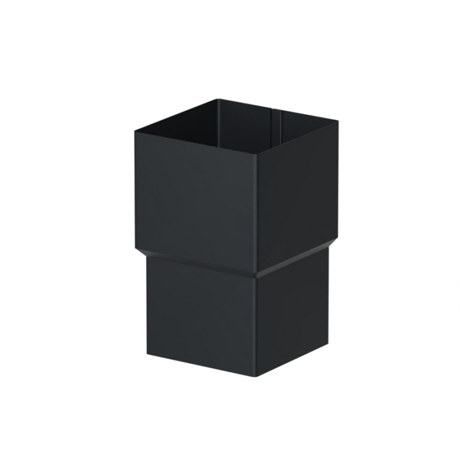 Galeco Square Steel Offset Downpipe Kit Black - 80mm Diameter
