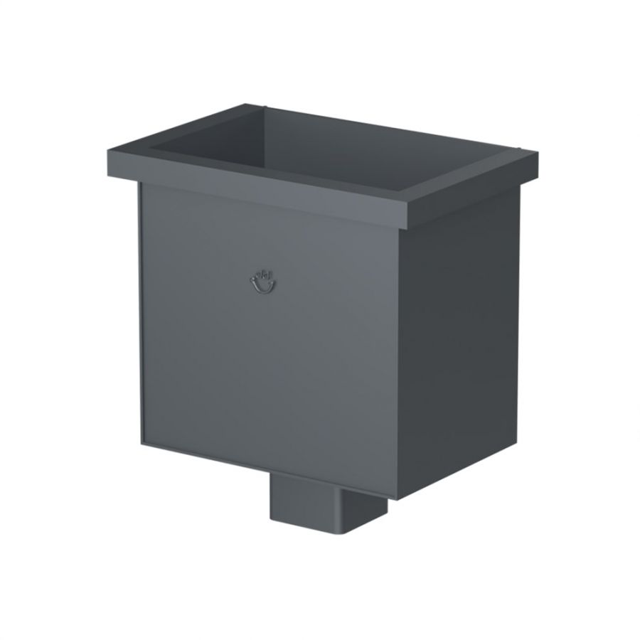 Galeco Square Steel Hopper & Downpipe Kit Grey - 80mm Diameter