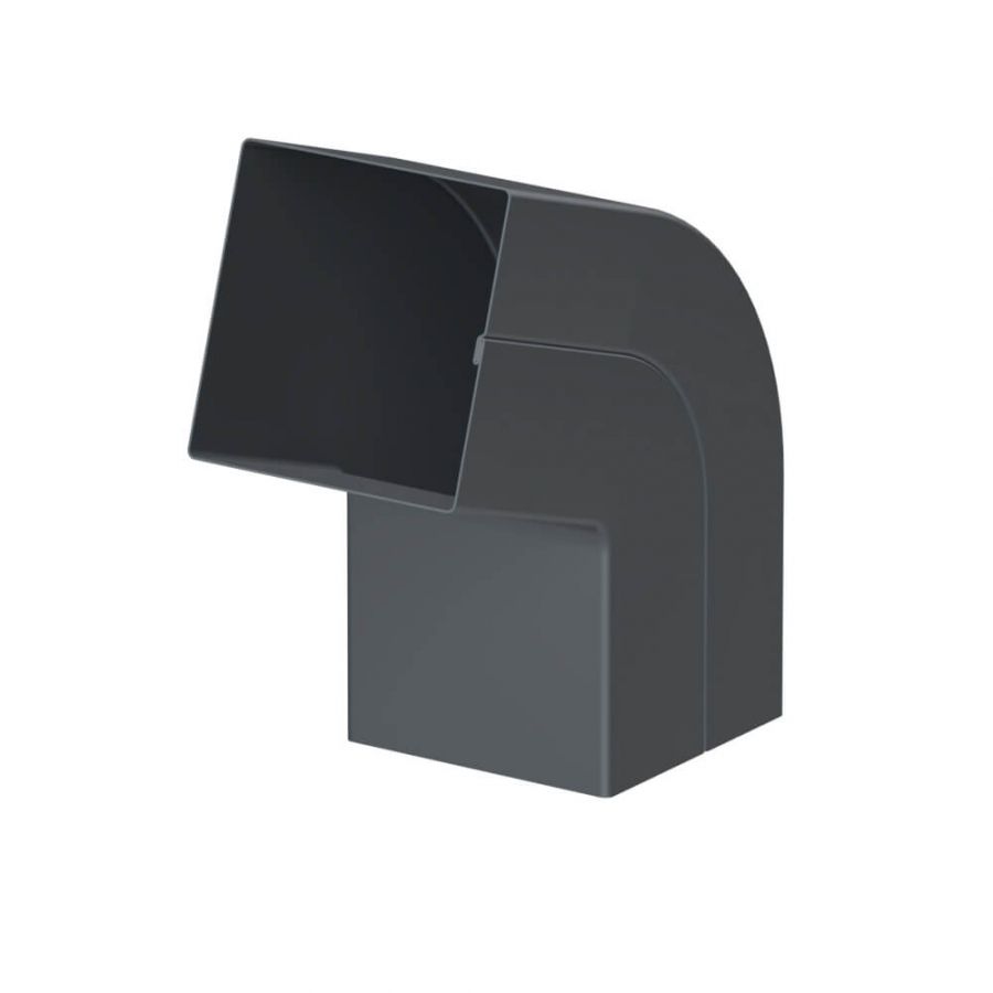 Galeco Square Steel Offset Downpipe Kit Grey - 80mm Diameter