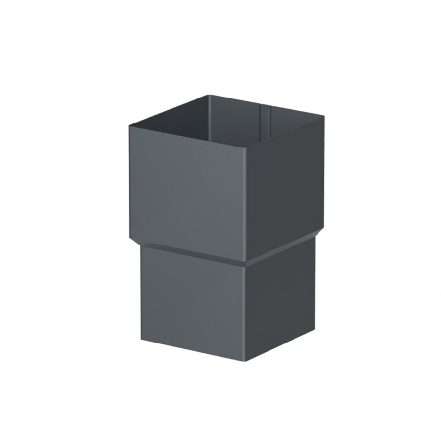 Galeco Square Steel Socket Downpipe Kit Grey - 80mm Diameter