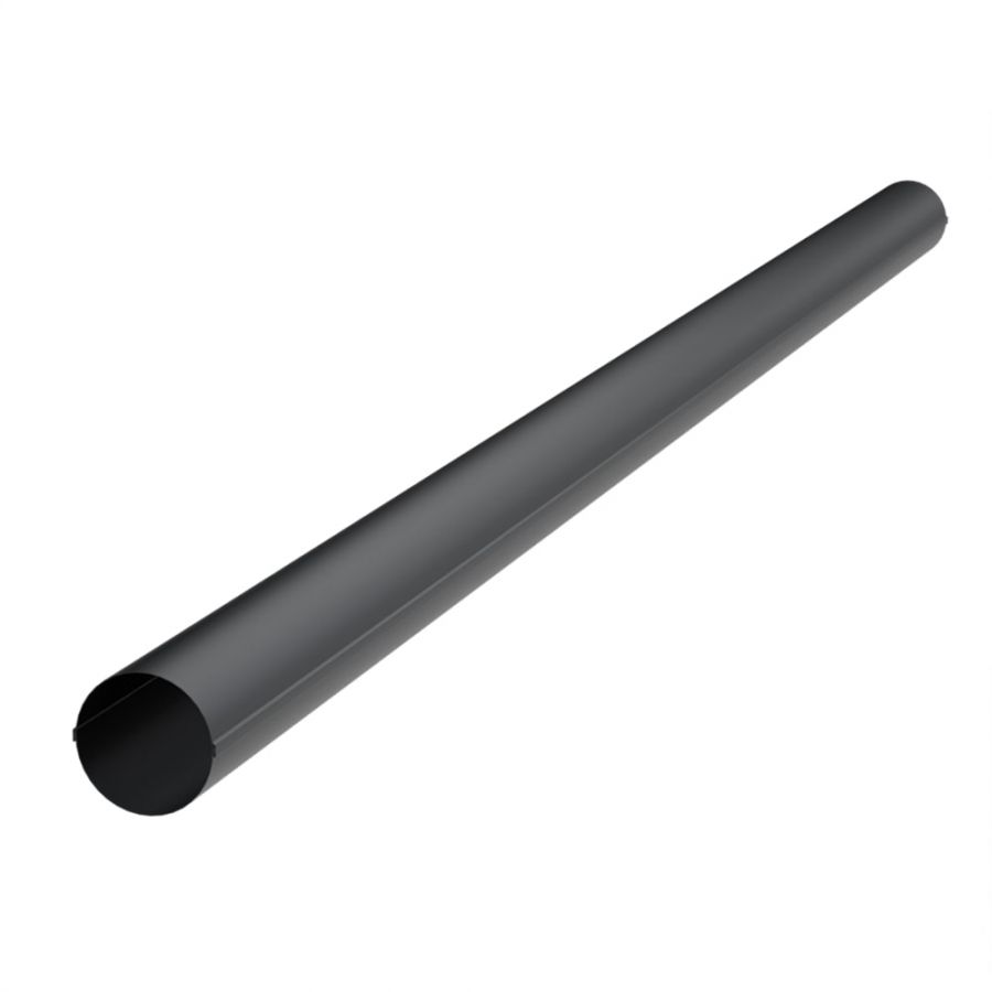 Galeco Steel Round Hopper & Downpipe Kit Black - 87mm Diameter