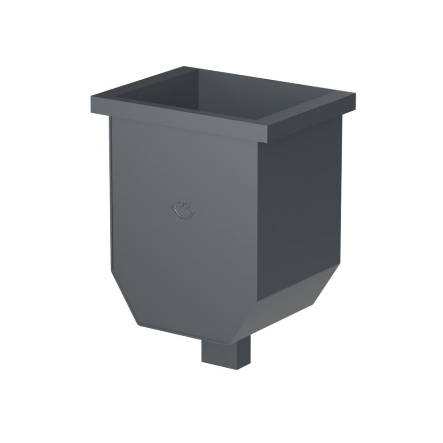 Galeco Steel Round Hopper & Downpipe Kit Graphite Grey - 87mm Diameter