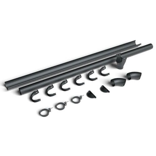 Galeco Steel Gutter Small Shed Pack Pent Style Roof - 6x4 to 10x8 Black