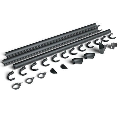 Galeco Steel Gutter Standard Shed Pack Pent Style Roof - 12x6 to 20x12 Black