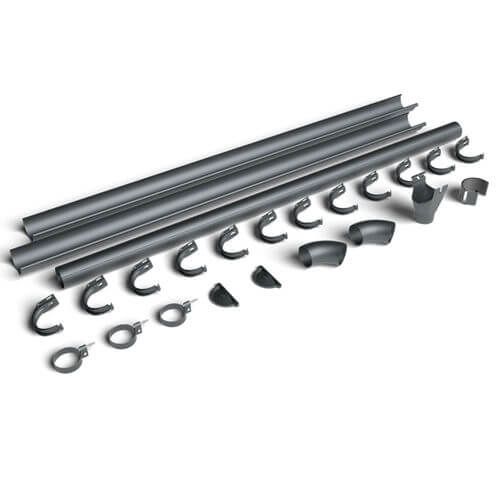Galeco Steel Gutter Standard Shed Pack Pent Style Roof - 12x6 to 20x12 Graphite