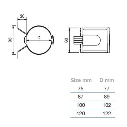 Lindab Magestic Steel Universal Downpipe Clip - 120mm Galvanised