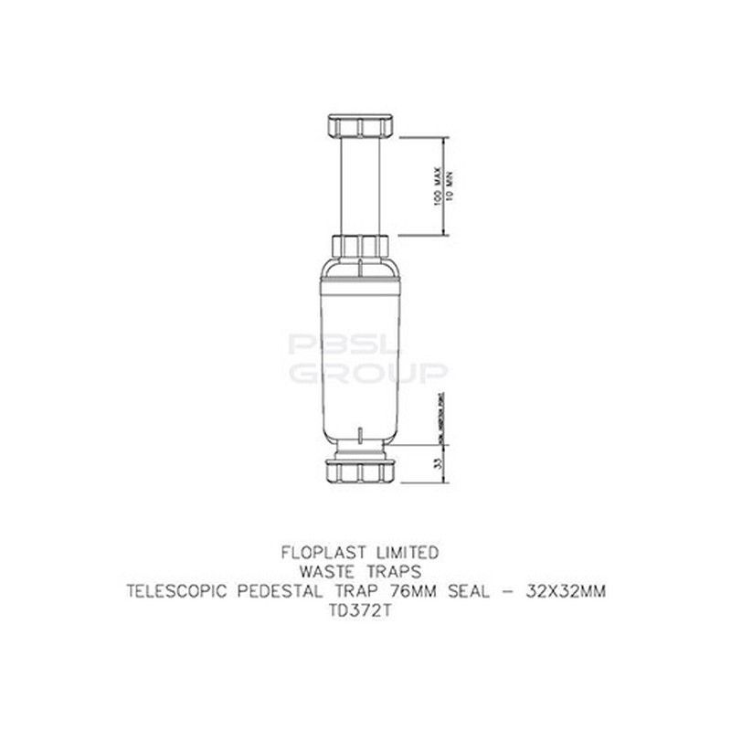 FloPlast Telescopic Pedestal Trap - 32mm x 32mm White