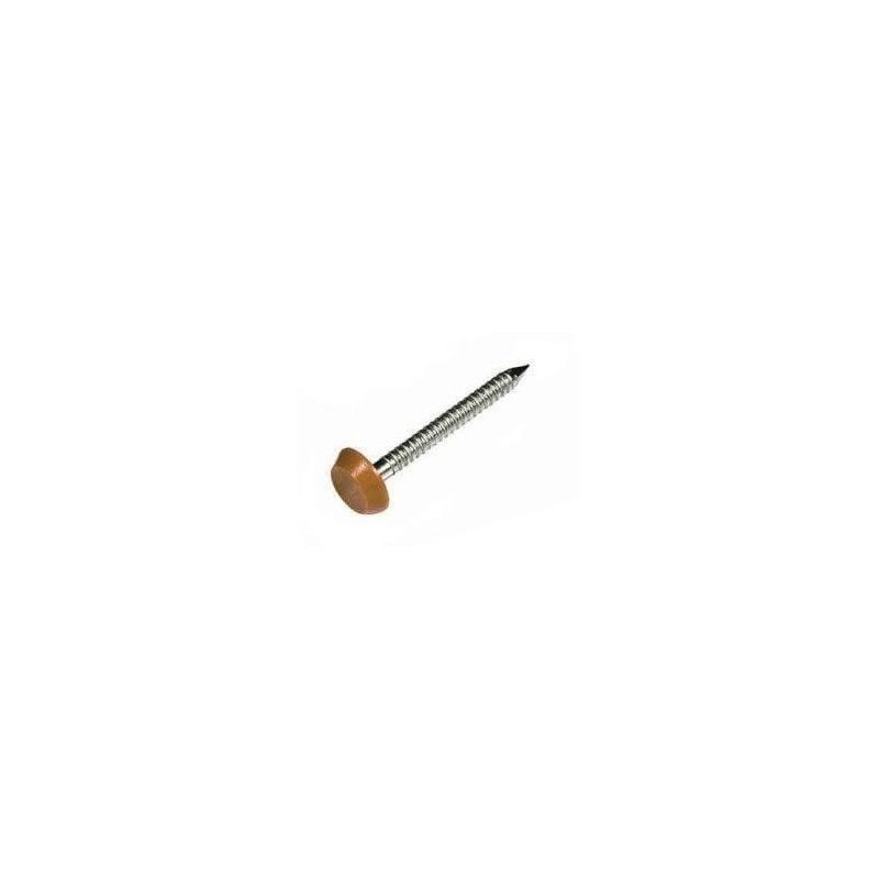 Plastic Headed Nails - 50mm Golden Oak - Box of 100