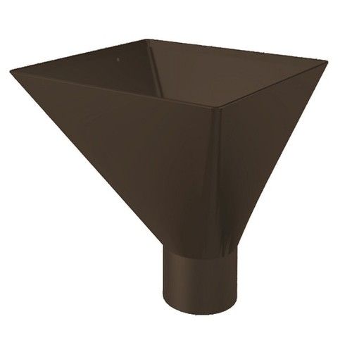 Lindab Steel Large Water Hopper - 100mm Brown